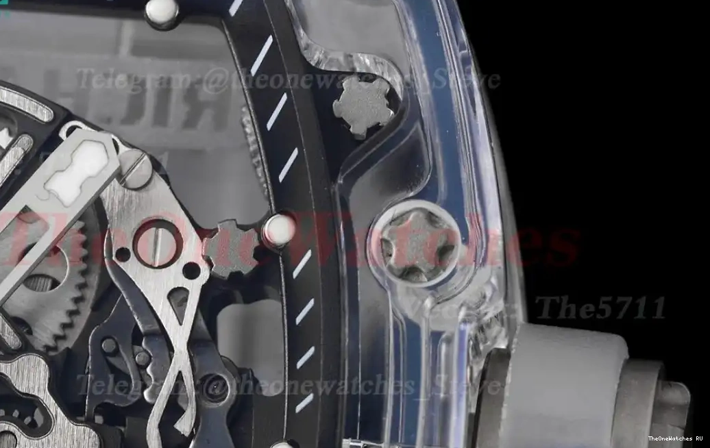  RM055 Sonic Skeleton on Dial Transparent Rubber Transparent  RMUL2 Clone strap 0412